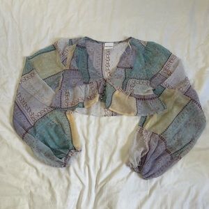 TOBI | Bohemian Transparent Long Sleeve Top